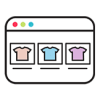 Image of shirts in a shop on a website browser